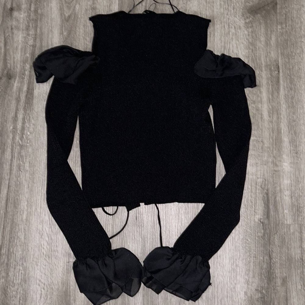 Zara ruffle knit top - Picture 7 of 11